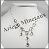 CITRINE (Naturelle) - Collier Argent - 11 Cabochons Facets - 42 cm - P004 Brsil
