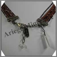 CITRINE - Collier Baroque - 5 Rangs de Nuggets - 39 cm - M001