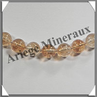 CITRINE (Chauffe) - Collier Perles 10 mm - 47 cm - M001