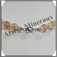 CITRINE (Chauffe) - Collier Perles 10 mm - 47 cm - M001