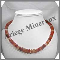 CORNALINE - Collier Disques Facets 10x6 mm - 48 cm - M001