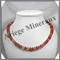 CORNALINE - Collier Disques Facets 10x6 mm - 48 cm - M002