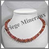 CORNALINE - Collier Disques Facets 10x6 mm - 46 cm - M003