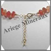 CORNALINE - Collier Disques Facets 10x6 mm - 46 cm - M003