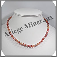 CORNALINE - Collier Perles Facetes 6 mm - 45 cm - A001