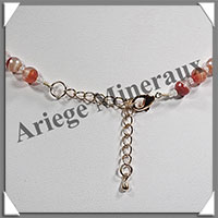 CORNALINE - Collier Perles Facetes 6 mm - 45 cm - A001