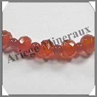 CORNALINE - Collier Compos - Disques Facets 12x8 mm et Perles 6 mm en altern - 42 cm - A001