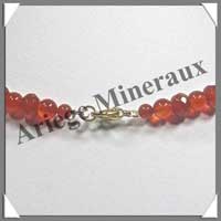 CORNALINE - Collier Compos - Disques Facets 8x4 mm et Perles 6 mm en altern - 44 cm - A001