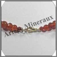 CORNALINE - Collier Compos - Disques Facets 6x4 mm et Perles 8 mm alterns - 42 cm - A001