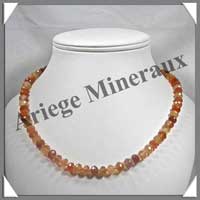 CORNALINE - Collier Disques Facets 8x4 mm - 45 cm - M002