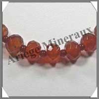 CORNALINE - Collier Compos - Disques Facets 12x8 mm et Perles de 8 mm en dgrad - 47 cm - A002