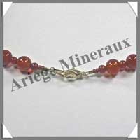 CORNALINE - Collier Compos - Disques Facets 12x8 mm et Perles de 8 mm en dgrad - 47 cm - A002