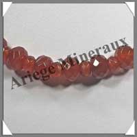 CORNALINE - Collier Disques Facets 8x6 mm et 12x8 mm en altern - 43 cm - A003