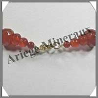 CORNALINE - Collier Disques Facets 8x6 mm et 12x8 mm en altern - 43 cm - A003