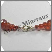 CORNALINE - Collier Disques Facets 8x6 mm et 12x8 mm en altern - 44 cm - A004