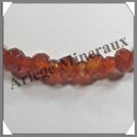 CORNALINE - Collier Disques Facets 8x6 mm et 12x8 mm en altern - 43 cm - A005