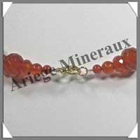 CORNALINE - Collier Disques Facets 8x6 mm et 12x8 mm en altern - 43 cm - A005