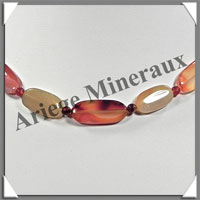 CORNALINE - Collier Compos - Ovales 20x10 mm - 43 cm - M002