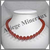 CORNALINE - Collier Perles 10 mm - 44 cm - C001