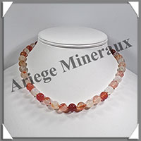 CORNALINE - Collier Perles 10 mm - 44 cm - M001