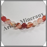 CORNALINE - Collier Perles 10 mm - 44 cm - M001