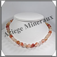 CORNALINE - Collier Perles 10 mm - 44 cm - M002