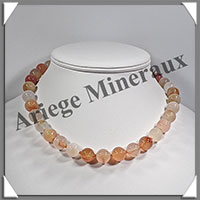 CORNALINE - Collier Perles 12 mm - 45 cm - M001