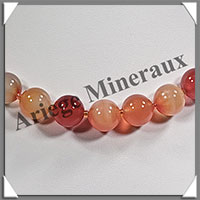 CORNALINE - Collier Perles 12 mm - 43 cm - M002