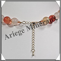 CORNALINE - Collier Perles 12 mm - 43 cm - M002