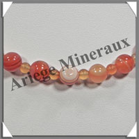 CORNALINE - Collier Perles 4 et 8 mm en altern - 42 cm - C001