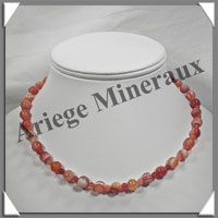 CORNALINE - Collier Perles 4 et 8 mm en altern - 42 cm - C002