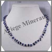 CRISTAL DE ROCHE et LAPIS LAZULI - Collier Baroque - 50 cm - C30105