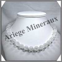 CRISTAL de ROCHE Craquel - Collier Perles 12 mm - 46 cm - C003