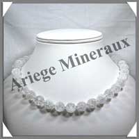 CRISTAL de ROCHE Craquel - Collier Perles 12 mm - 45 cm - C004