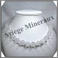 CRISTAL de ROCHE Craquel - Collier Perles 14 mm - 46 cm - C002