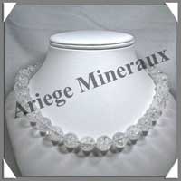 CRISTAL de ROCHE Craquel - Collier Perles 14 mm - 47 cm - C003