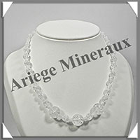 CRISTAL de ROCHE Craquel - Collier Perles 4, 8 et 14 mm en altern - 44 cm - M001