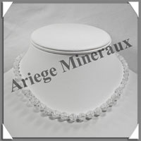 CRISTAL de ROCHE Craquel - Collier Perles 6 et 8 mm en dgrad - 44 cm - C001