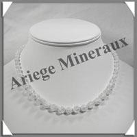 CRISTAL de ROCHE Craquel - Collier Perles 6 et 8 mm en dgrad - 43 cm - C003