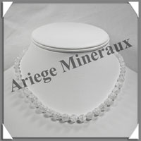 CRISTAL de ROCHE Craquel - Collier Perles 6 et 8 mm en dgrad - 44 cm - C005