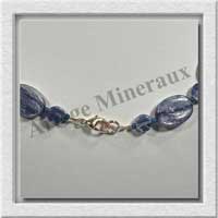 CYANITE - Collier Compos - Ovales 15x11 mm et Disques 6 mm alterns - 48 cm - C008