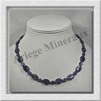CYANITE - Collier Compos - Ovales 12x8 mm et Disques 6 mm alterns - 45 cm - C010
