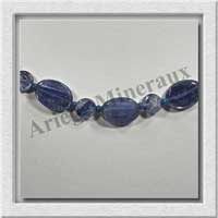 CYANITE - Collier Compos - Ovales 12x8 mm et Disques 6 mm alterns - 47 cm - C011