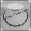 CYANITE - Collier Compos - Ovales 12x8 mm et Disques 6 mm alterns - 42 cm - C012 Brsil