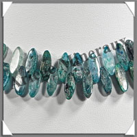 CYANITE Cristallise - Collier Compos - Ovales 12x6 mm - 40 cm - M003
