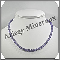 FLUORITE Bleue - Collier Perles 6 mm - 45 cm - M001