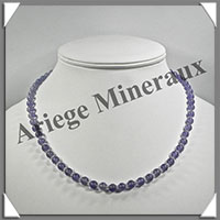 FLUORITE Bleue - Collier Perles 6 mm - 45 cm - M002