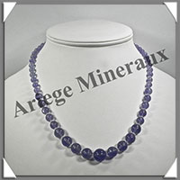 FLUORITE Bleue - Collier Perles 6  12 mm en dgrad - 46 cm - M003