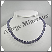 FLUORITE Bleue - Collier Perles 8 mm - 44 cm - M001