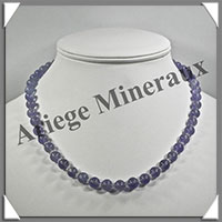 FLUORITE Bleue - Collier Perles 8 mm - 45 cm - M002
